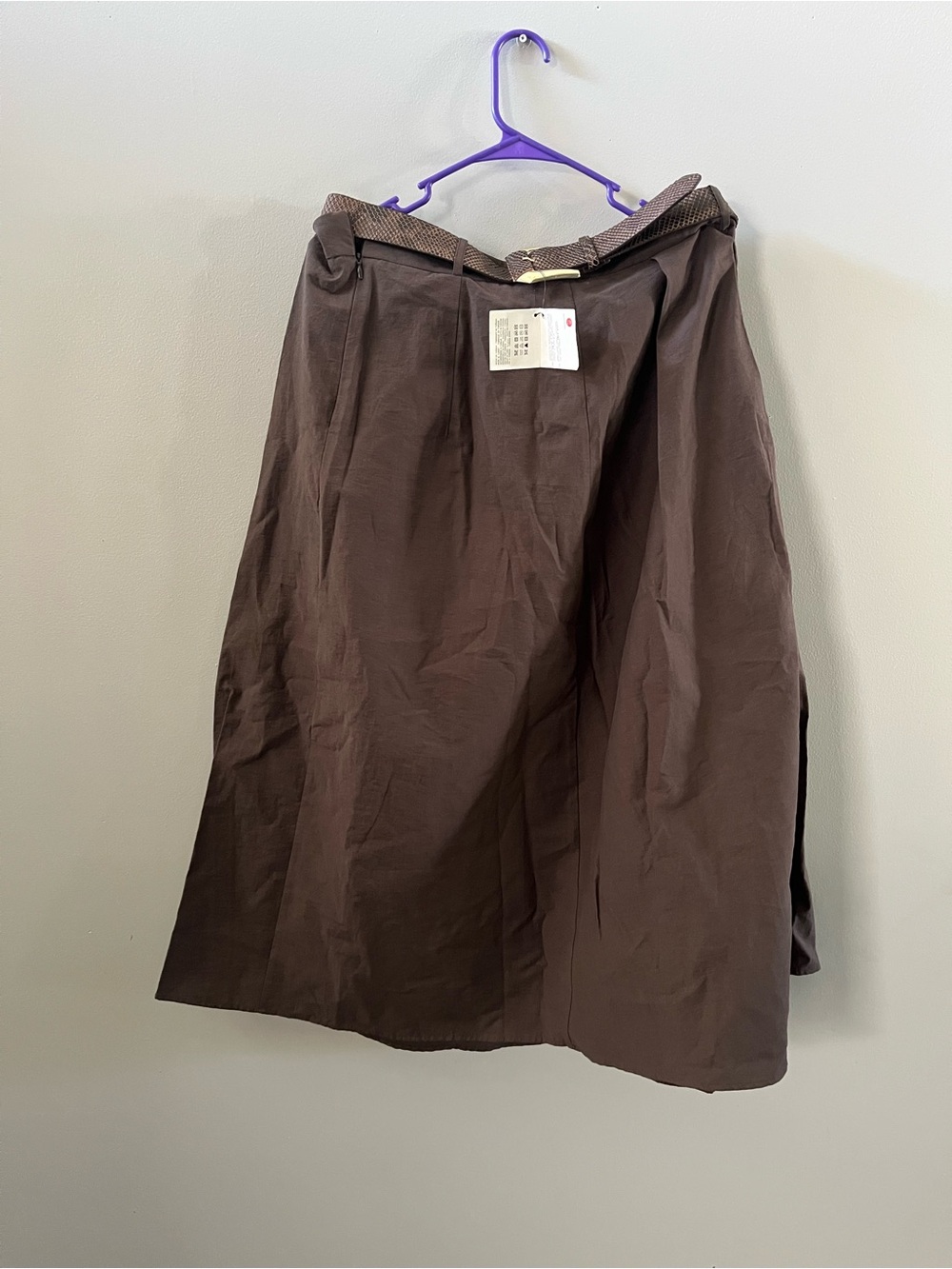 Zara Dark Brown Midi A-Line Skirt
